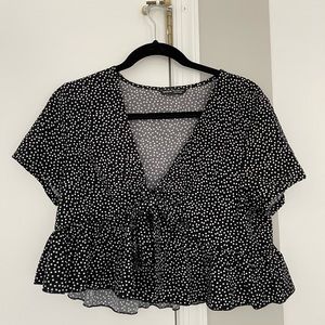Worn once, polka dot t shirt blouse